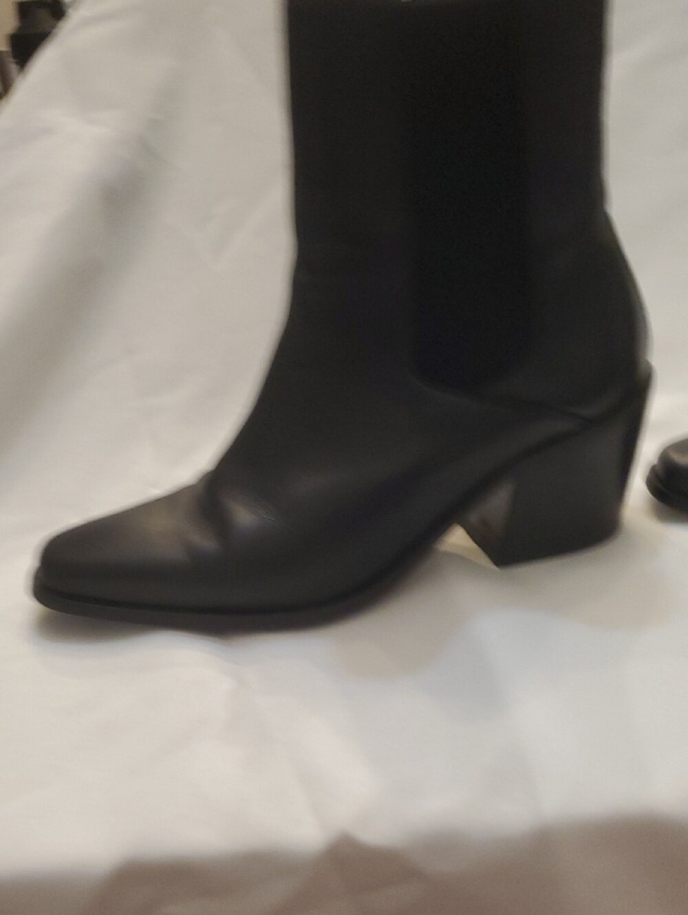 Beckett Simonon Black Leather Ankle Boots with Block Heel Women's 7.5 - Picture 8 of 16